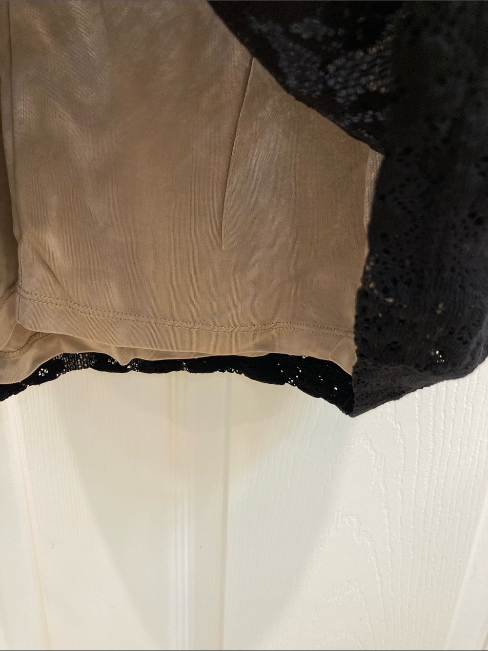 Mango Black Lace Midi Dress with Puff Sleeves and Nude Lining - Picture 6 of 6